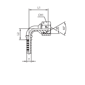 Фитинг DKM угловой 90° DN20 M30x1.5 штифтованный - фото 148557