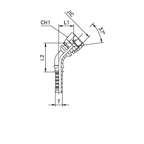 Фитинг JIC угловой 45° DN06 7/16" (Г) - фото 148764
