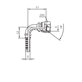 Фитинг JIC угловой 90° DN06 9/16" (Г), артикул 801905 - фото 148801