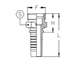 Фитинг, метрическая наружная резьба, конус 24° CX05MM10L DN=8