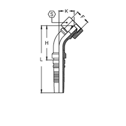 Фитинги BSP Interlock внутренняя резьба, конус 60°, O-RING, угол 45°, гайка Tieffe, BS 5200, ISO 12151-6 CH1212FGSO45B DN=19