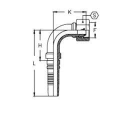 Фитинги BSP Interlock внутренняя резьба, конус 60°, O-RING, угол 90°, гайка Tieffe, BS 5200, ISO 12151-6 CH1616FGSO90B DN=25