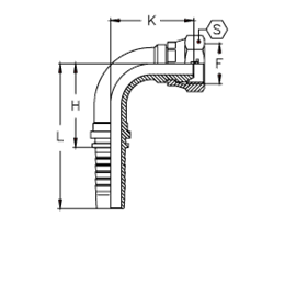 Фитинги BSP, внутренняя резьба, конус 60°, угол 90°, обжатая гайка CX0302FGP90 DN=5