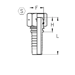 Фитинги BSP, внутренняя резьба, конус 60°, шестигранная гайка, BS 5200, ISO 12151-6 CX0506FGL DN=8