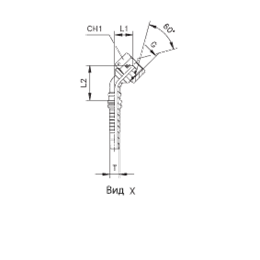 Фитинги для РВД BSP Interlock внутренняя резьба, фиксированная гайка, угол 45°, конус 60°, O-ring, ISO 8434-6 (BS 5200) 807301 DN=19