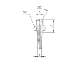 Фитинги для РВД BSP Interlock наружная резьба, конус 60°, ISO 8434-6 (BS 5200) 807001 DN=19