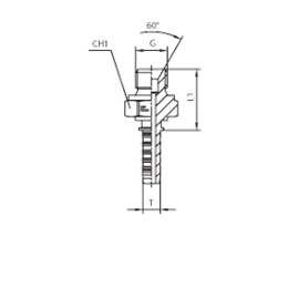 Фитинги для РВД BSP наружная резьба, конус 60°, ISO 8434-6 (BS 5200) 802602 DN=5