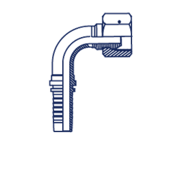 Фитинги для РВД DK внутренняя резьба, угол 90°, накидная гайка 20191-24-08T-PM DN=12