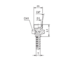 Фитинги для РВД DKO-L/DKO-S наружная резьба, конус 24°, ISO 8434-1 (DIN 2353) 700902 DN=5