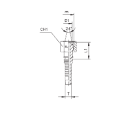 Фитинги для РВД DKO-S Interlock внутренняя резьба, накидная гайка, конус 24°, ISO 8434-1 (DIN 2353) 806101 DN=19