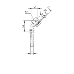 Фитинги для РВД DKO-S Interlock внутренняя резьба, накидная гайка, угол 45°, конус 24°, ISO 8434-1 (DIN 2353) 806301 DN=19