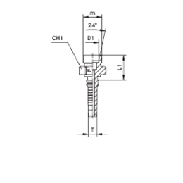 Фитинги для РВД DKO-S Interlock наружная резьба, конус 24°, ISO 8434-1 806001 DN=19