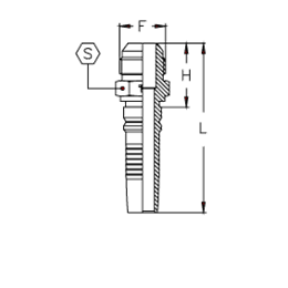 Фитинги РВД JIC Interlock, наружная резьба, конус 37°, SAE J516, ISO 12151-5 CH1214MI DN=19