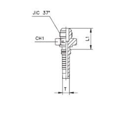 Фитинги РВД JIC Interlock, наружная резьба, конус 74°, ISO 8434-2 (SAE J514) 806401 DN=19