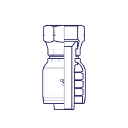 Фитинги РВД JIC, внутренняя резьба, конус 37°, обжатая гайка, серия H HX0810FIP DN=12,5