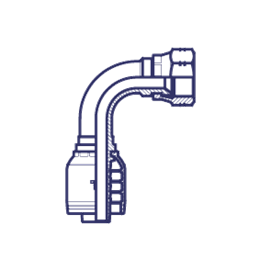 Фитинги РВД JIC, внутренняя резьба, конус 37°, угол 90°, обжатая гайка, серия H HX0810FIP90 DN=12,5