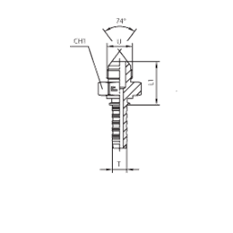 Фитинги РВД JIC, наружная резьба, конус 74°, ISO 8434-2 (SAE J514) 801601 DN=5