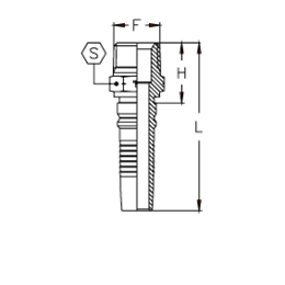 Фитинги РВД NPTF Interlock, наружная резьба, конус 60°, SAE J516 CH1212NPT DN=19