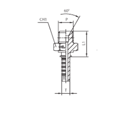 Фитинги РВД NPTF, наружная резьба, конус 60° 802501 DN=5