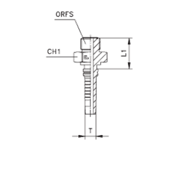 Фитинги РВД ORFS Interlock, наружная резьба, ISO 8434-3 (SAE J1453) 807401 DN=19