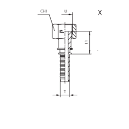 Фитинги РВД ORFS, внутренняя резьба, обжатая гайка, ISO 8434-3 (SAE J1453) 804301 DN=6