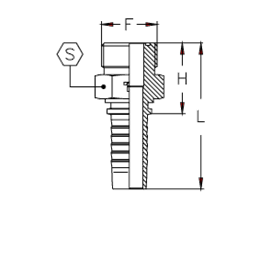 Фитинги РВД ORFS, наружная резьба CX1216MRS DN=19