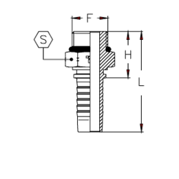 Фитинги РВД SAE O-RING BOSS, наружная резьба, SAE J516 CX0404MS DN=6,3