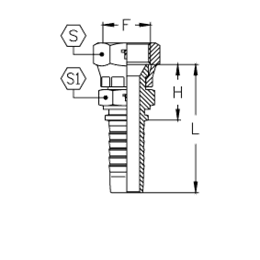 Фитинги РВД SAE, внутренняя резьба, конус 45°, двойная шестигранная обжатая гайка, SAE J513 CX0607FJCP DN=10