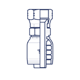 Фитинги РВД SAE, внутренняя резьба, конус 45°, двойная шестигранная обжатая гайка, SAE J513, серия H HX0507FJCP DN=8