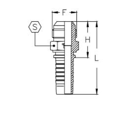 Фитинги РВД SAE, наружная резьба, конус 45°, SAE J513 CX0607MJ DN=10