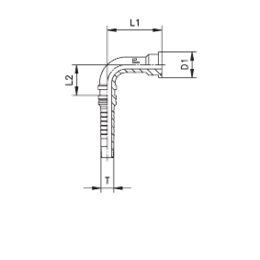 Фланец Interlock SAE, код 61, угол 90° 807902 DN=19