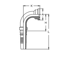 Фланец Interlock SAE, код 61, угол 90° CH1212FL90B DN=19