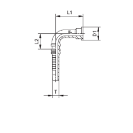 Фланец Interlock SAE, код 62, угол 90° 808201 DN=19