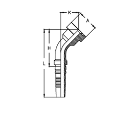 Фланец Interlock SUPERCAT, угол 45° CH1212YP45B DN=19