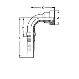 Фланец Interlock SUPERCAT, угол 90° CH1216YP90B DN=19