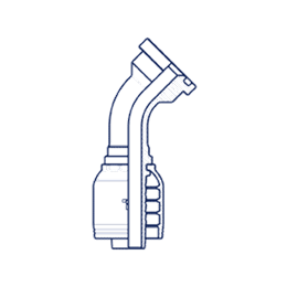 Фланец SAE, код 61, угол 45°, серия H HX0808FL45 DN=12,5