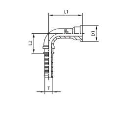 Фланец SAE, код 61, угол 90° 805104 DN=19