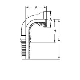 Фланец SAE, код 61, угол 90° CX0808FL90 DN=12,5