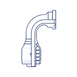 Фланец SAE, код 61, угол 90°, серия H HX2020FL90 DN=31,5