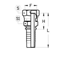 Шестигранная гайка Nissan, BSP резьба, конус 60°, двойная, обжатая CX0606FGCP DN=10