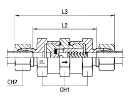 Клапан обратный с наружной резьбой DS20 BSP 3/4" выпускной (в сборе)
