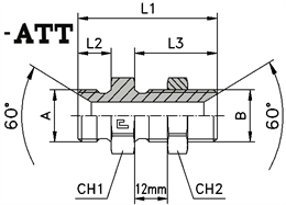 Соединение P BSP 1/2" BSP 1/2" ATT