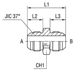 Соединение P JIC 1.1/16"  JIC 3/4"