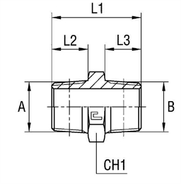 Соединение P NPT 1/2" NPT 1/2"