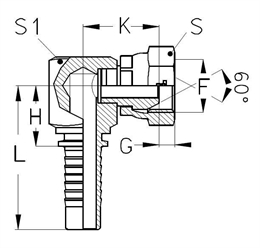 Фитинг DN 06 BSP (Г) 1/4 (90) compact
