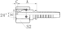 Фитинг DN 06 DKO-L (Г) 14x1.5 8 накидная гайка, CH17