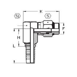 Фитинг DN 12 SAE J516 (Ш) 7/8 (90) поворотный