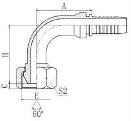 Фитинг DN 16 BSP (Г) 3/4 (90) накидная гайка