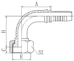 Фитинг DN 16 ORFS 27x1.5 (90) (накидная гайка)