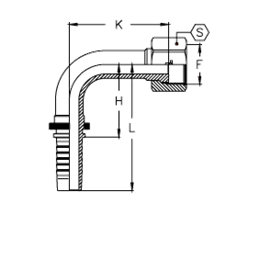 Фитинг DN 20 ORFS (Г) 1 (90) CS